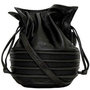 Loewe Drawstring Shoulder Bag Black Leather crossbody